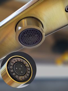 Смеситель для кухни с гибким изливом AltroBagno Flusso 050202 OrSp матовое золото